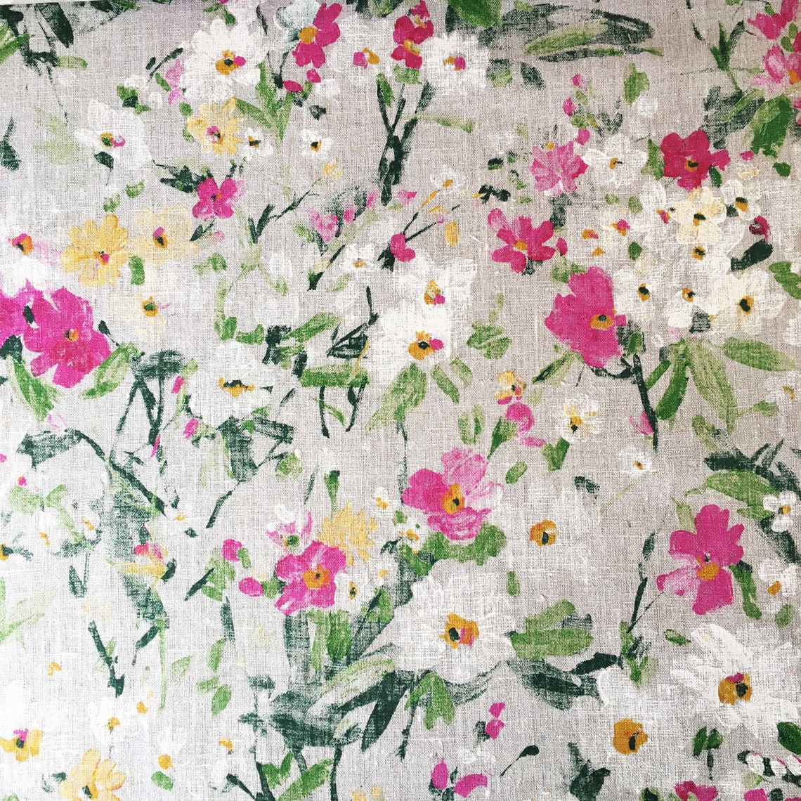 Premium 100 Linen Fabric/floral Linen Fabric/painted Etsy Australia