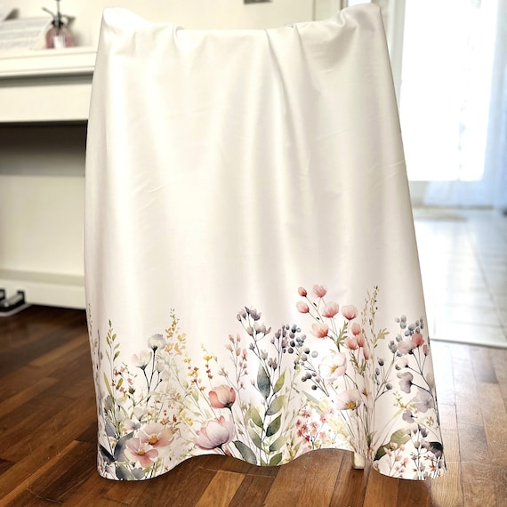 exclusive 100% cotton percale/high quality cotton fabric/watercolor border/floral fabric/gown fabric/floral border/skirt fabric/ 1/2 yard