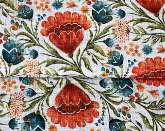 exclusive 100% cotton satin/high quality cotton fabric/watercolor flowers/flower print/floral pattern fabric/meadow/folk/vintage/ 1/2 yard