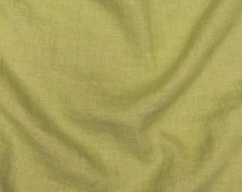 Premium 100% tessuto di lino / tessuto di lino massiccio / tessuto di lino naturale / puro lino / tessuto prelavato / unicolor / verde pallido / prezzo per 1/2 iarda / 50 cm
