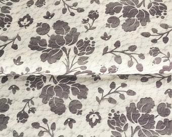 Pure Linen Fabric, Vintage Linen Cloth, 100% Linen, Floral Linen