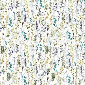 exclusive 100% cotton satin/high quality cotton fabric/meadow flowers/flower print/floral pattern fabric/drawing/digital print/ 1/2 yard image 2