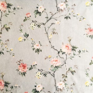 premium 100% cotton poplin/floral cotton fabric/painted roses/botanical print/preshrunk cotton fabric/designer fabric/ 1/2 yard image 3
