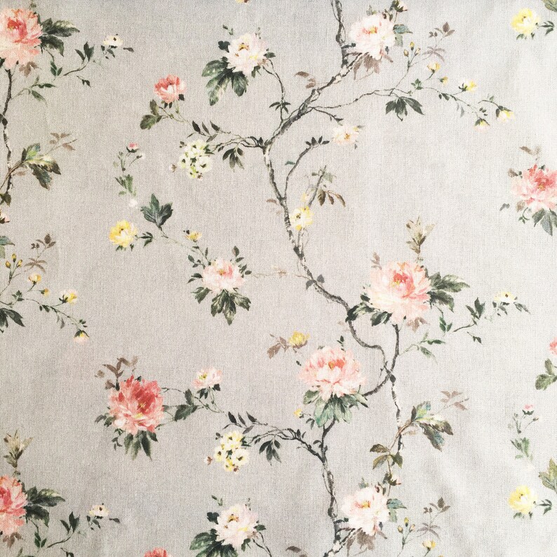 premium 100% cotton poplin/floral cotton fabric/painted roses/botanical print/preshrunk cotton fabric/designer fabric/ 1/2 yard image 3