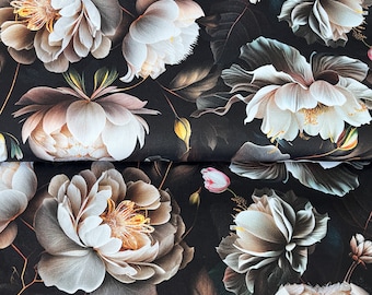exclusive premium 100% cotton percale/high quality cotton fabric/peonies/floral fabric/vintage flowers/designer fabric/ 1/2 yard
