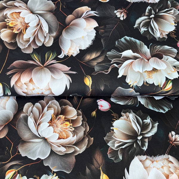 exclusive premium 100% cotton percale/high quality cotton fabric/peonies/floral fabric/vintage flowers/designer fabric/ 1/2 yard