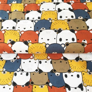 premium 100% cotton poplin/high quality cotton fabric/cartoon bears/bear fabric/animal pattern fabric/kids fabric/design fabric / 1/2 yard