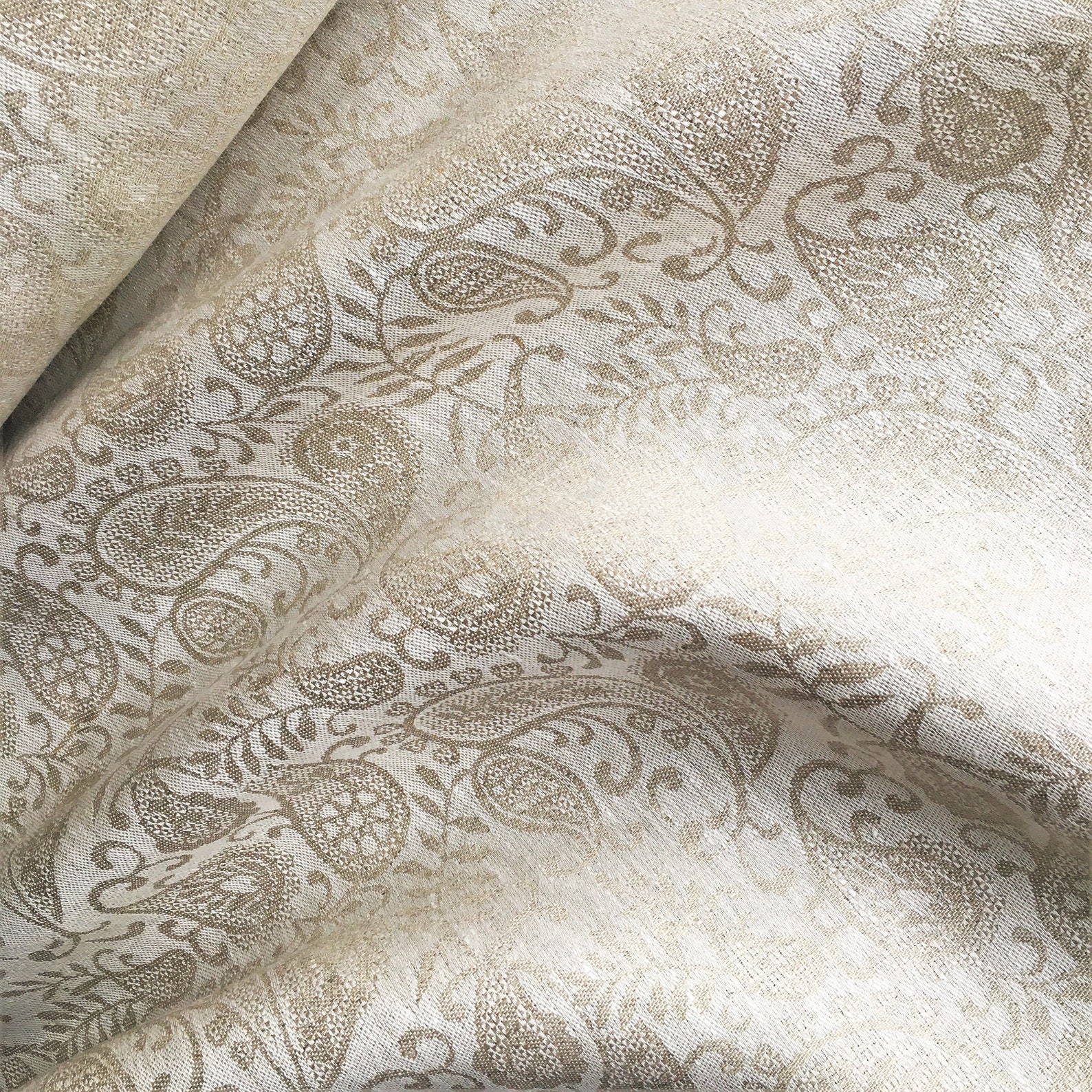 Premium 100% Linen Fabric/paisley Linen Fabric/jacquard - Etsy