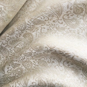 premium 100% linen fabric/paisley linen fabric/jacquard fabric/double sided fabric/natural linen fabric/pure linen/ 1/2 yard