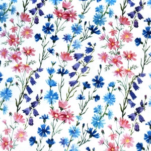 exclusive 100% cotton sateen/high quality cotton fabric/premium/watercolor flowers/summer flowers/floral fabric/designer fabric/ 1/2 yard