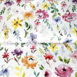exclusive 100% cotton satin/high quality cotton fabric/premium sateen/watercolor flowers fabric/floral fabric/designer fabric/ 1/2 yard