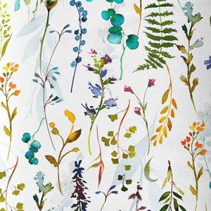 exclusive 100% cotton satin/high quality cotton fabric/meadow flowers/flower print/floral pattern fabric/drawing/digital print/ 1/2 yard image 1