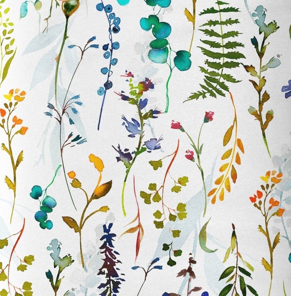 exclusive 100% cotton satin/high quality cotton fabric/meadow flowers/flower print/floral pattern fabric/drawing/digital print/ 1/2 yard