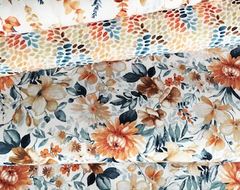premium 100% cotton poplin/high quality cotton fabric/watercolor flowers/floral print/sanforized cotton fabric/flowers print/ 1/2 yard