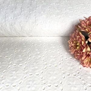 Tela de algodón 100 % premium con bordado inglés, de alta calidad, ideal para bodas, verano, bordados, 1/2 yarda imagen 6