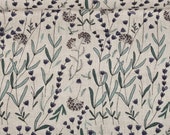 premium 100% linen fabric/floral linen fabric/painted lavender linen fabric/natural printed linen fabric/floral print/pure linen/ 1/2 yard
