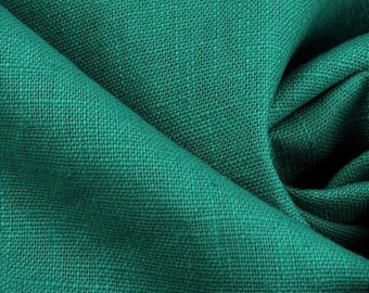 premium 100% linen fabric/solid linen fabric/natural linen fabric/pure linen/prewashed fabric/unicolor/teal/price per 1/2 yard/50 cm