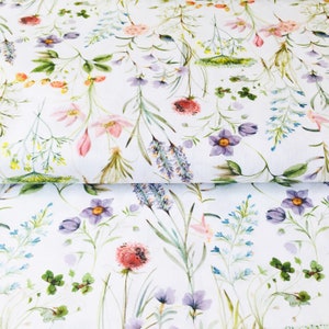 premium 100% cotton poplin/high quality cotton fabric/watercolor flowers/floral print/sanforized cotton fabric/floral fabric