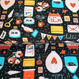 tela de algodón premium/tela 100 % algodón/tela de diseñador/tela navideña/tela de calidad/carta de amor/regalos/tela para niños/ 1/2 yarda
