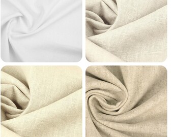 premium 100% linen fabric/solid linen fabric/natural linen/pure linen/prewashed fabric/unicolor/white/natural/beige/price per 1/2 yard/50 cm