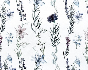 premium 100% cotton poplin/high quality cotton fabric/watercolor flowers/floral print/sanforized cotton fabric/floral fabric/ 1/2 yard