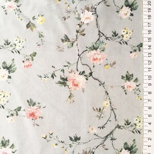premium 100% cotton poplin/floral cotton fabric/painted roses/botanical print/preshrunk cotton fabric/designer fabric/ 1/2 yard image 4