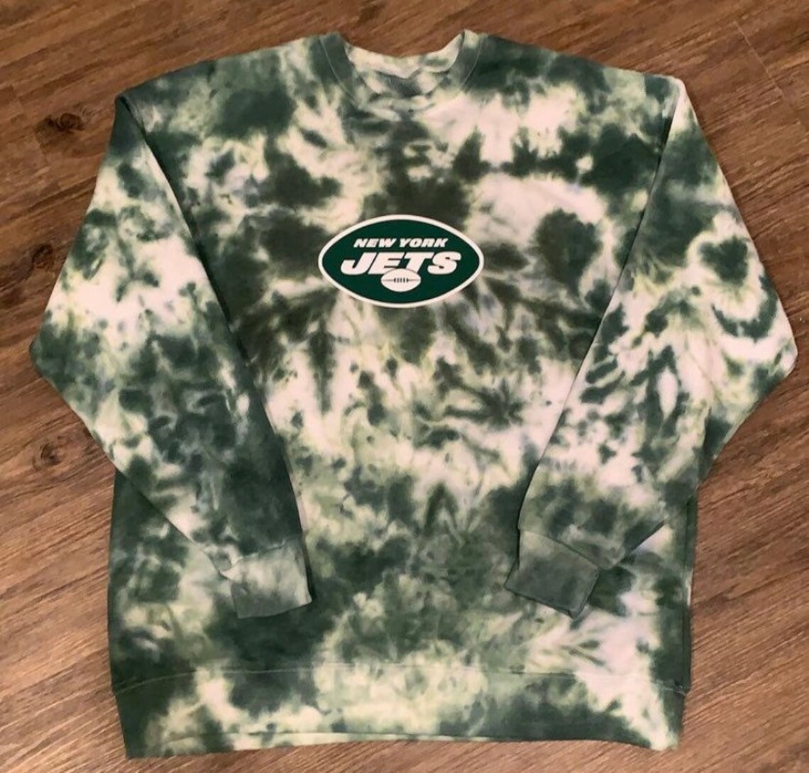 NY Jets tie dye Sweatshirt crewneck NFL Sweater jets Etsy