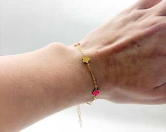 Gold-plated stainless steel flower bracelet, gift for her, gift idea, jewelry to give