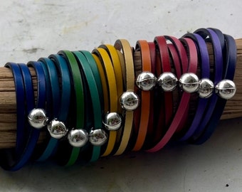 3-turn leather lace bracelets