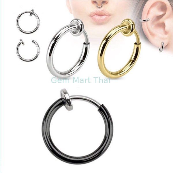 Invisible No Hole Earrings Clip-On, Nose Ring, Belly Button Ring For Men / Women - 1Pc