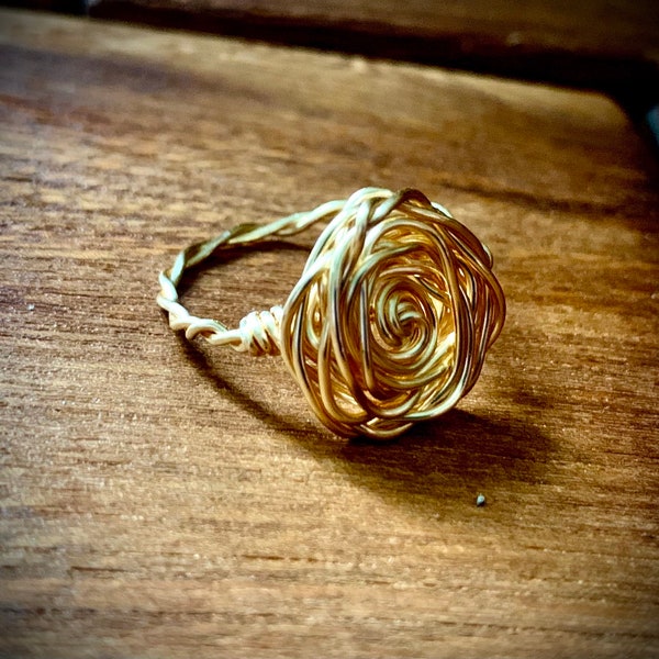 Wire Rose Ring, rose jewelry, made to order rings, flower ring, wire rings, Copper Jewelry, Statement ring, custom jewelry