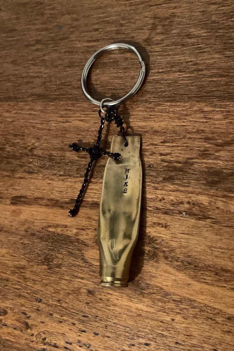 Stamped Rifle Keychain Personalized Hunting Keychain Custom Etsy