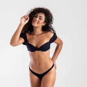 Ribbed Semi-Thong Cheeky Brazilian Bikini Bottom