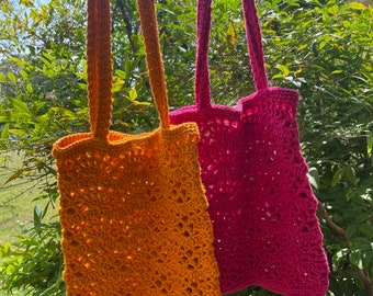 Handmade Crochet Beach Tote Sustainable Yarn