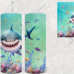 Happy Shark Tumbler - Digitales Design für Sublimation