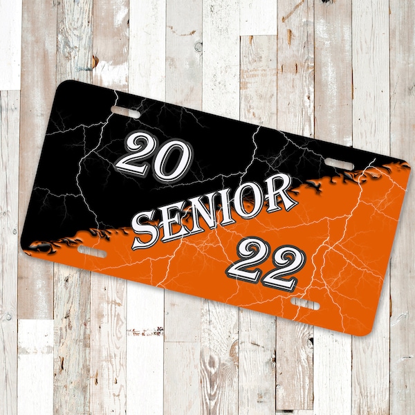 Black and Orange Senior Plate - Digital Design for Sublimation