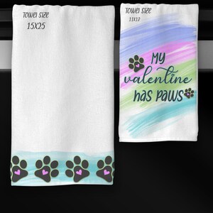 Paw Valentine Towel Set- Digital Design for Sublimation