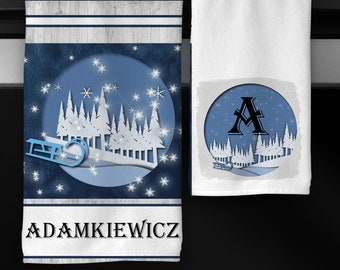 Christmas Sled Towel Set- Digital Design for Sublimation