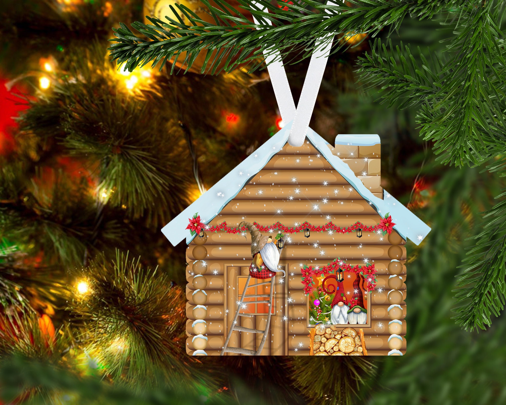 Hütte Buchen Weihnachten 2022 Wichtel Weihnachten Hütte Ornament Digitales Design für Etsy
