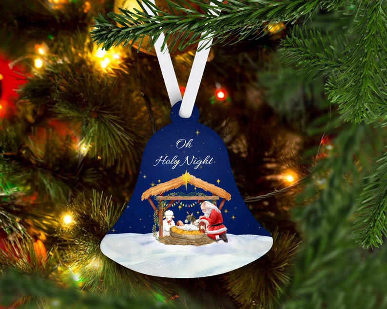 Kneeling Santa Bell Digital Download for Sublimation Etsy