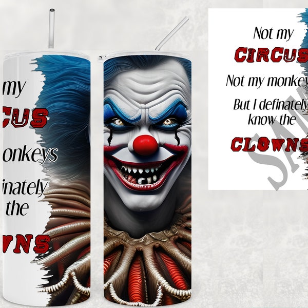 Creepy Clown Tumbler- Digital Design for Sublimation