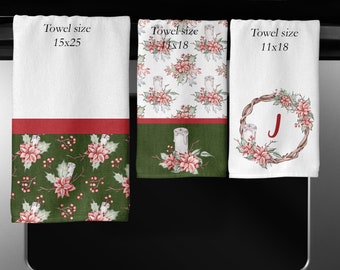 Christmas Candle Towel Set- Digital Design for Sublimation