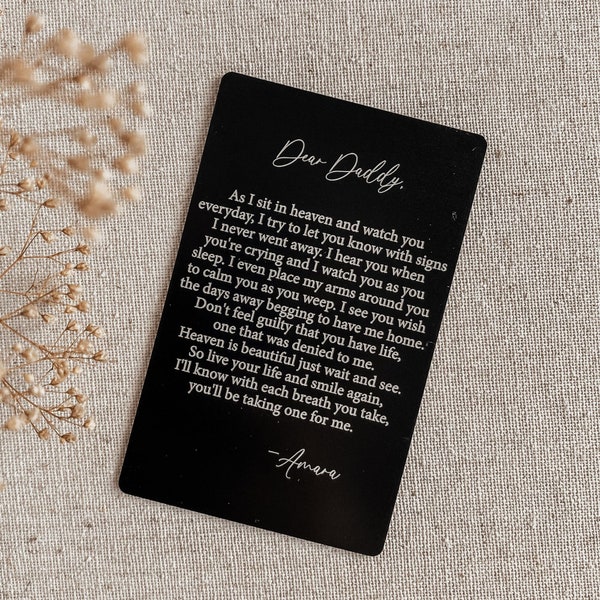 Miscarry gift for dad, Dad of an angel card wallet, pregnancy loss, mom of an angel, footprint keychain, baby handprint, baby in heaven