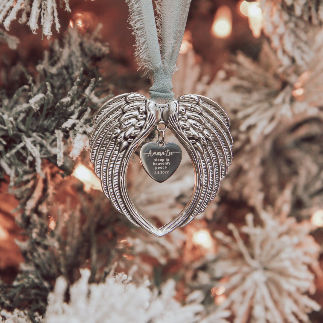 Sleep in Heavenly Peace Ornament, Personalized Miscarriage Gift, Angel ...