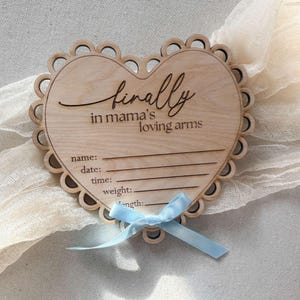 Rainbow Baby Girl Stats Sign, Baby after miscarriage, newborn baby birth announcement, ivf  rainbow baby name sign, miracle baby birth plate