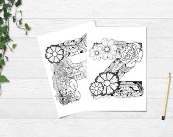 Letter Z Coloring Etsy Letter Z Coloring Etsy