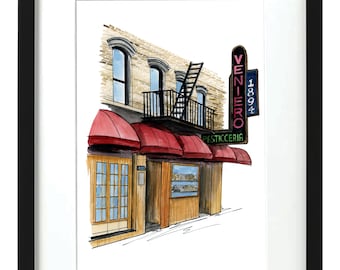 Veniero Bäckerei - NYC Schaufenster - Aquarell Druck