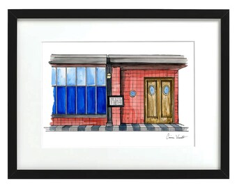Robert Bar - NYC Storefronts - Aquarell Druck