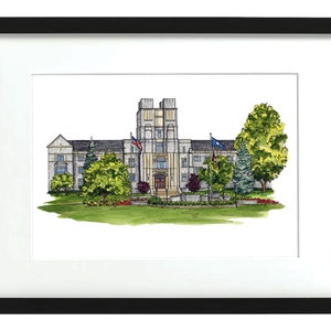 Virginia Tech - Watercolor Print