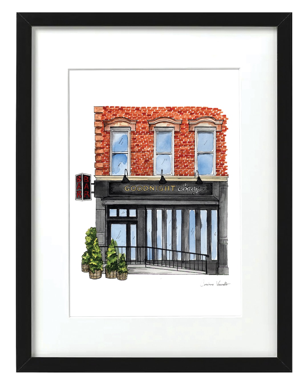 Goodnight Sonny NYC Storefronts Watercolor Print Etsy